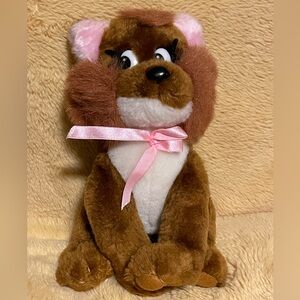 Vintage looking Brown and Pink Plush Fox.